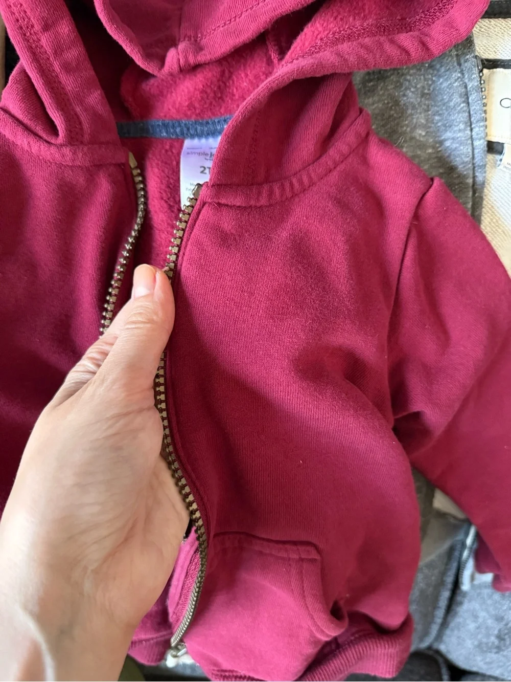 The Children's Place Gray and Burgundy Kids Jogger Set with Assorted Pants